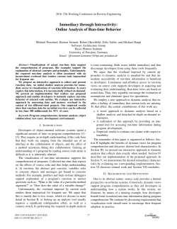 Immediacy through Interactivity: Online Analysis of Run