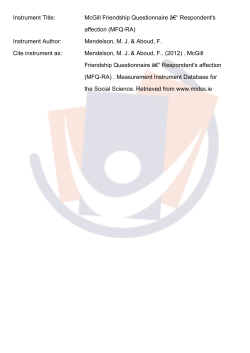 McGill Friendship Questionnaire &acirc;