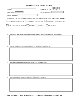 CSF/DELIANS OFFICER APPLICATION 1. What, if