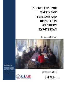 Socio-Economic Mapping of Tensions and Disputes in Southern