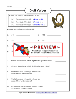 Underlined Digit - Super Teacher Worksheets