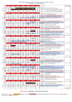 2014-2015 academic calendar 2014-2015