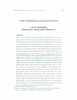 Traits of Romanticism in Tennyson`s Poetry ASMObaidullah