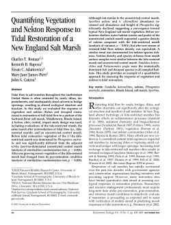Quantifying Vegetation and Nekton Response to Tidal