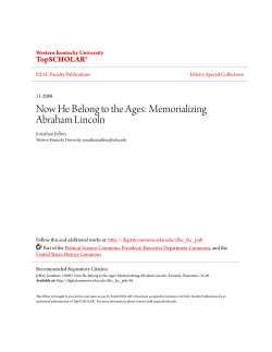 Now He Belong to the Ages: Memorializing - TopSCHOLAR