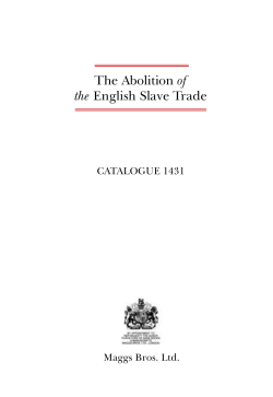 The Abolition of the English Slave Trade