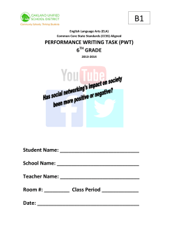 Fall 2013 Grade 6 PWT Student - Oakland Unified School District