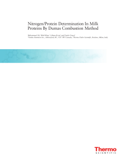 Nitrogen/Protein Determination in Milk Proteins by Dumas