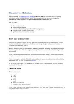 The sensory world of autism - Royal Surrey &ndash; County Hospital