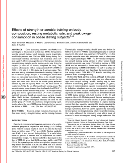 Effects of strength or aerobic training on body composition, resting