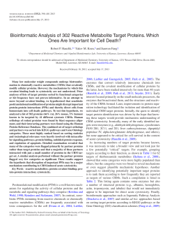 Bioinformatic Analysis of 302 Reactive Metabolite Target Proteins