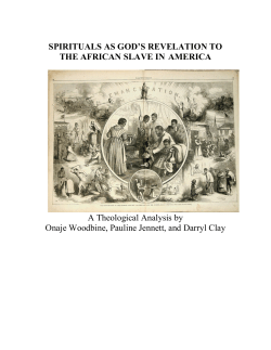 Spirituals as God`s Revelation to the African Slave in