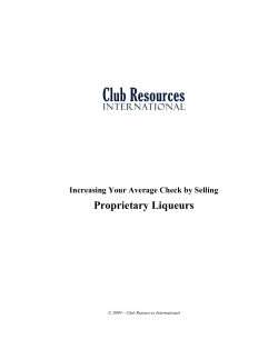 Proprietary Liqueurs - Club Resources International