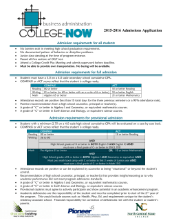 College NOW - Business Administration Application