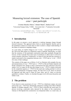 Measuring lexical extension: The case of Spanish estar + past