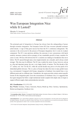 PDF Links - Journal of Economic Integration