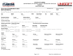 STATE OF FLORIDA DEPARTMENT OF HIGHWAY SAFETY AND