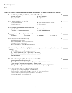 Federalism Questions