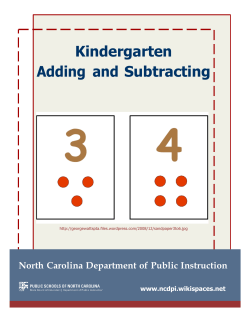 Kindergarten Adding and Subtracting - NCDPI Wiki