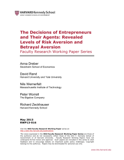 The Decisions of Entrepreneurs and Their Agents: Revealed Levels