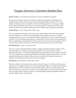 Tongass Advisory Committee Member Bios