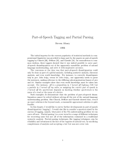 Part-of-Speech Tagging and Partial Parsing