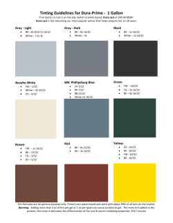 Tinting Guidelines - Mad Dog Paint Products