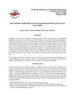 The Seismic Performance of Bahareque Dwellings in El Salvador