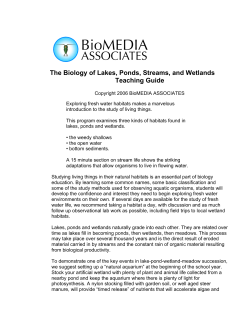 The Biology of Lakes, Ponds, Streams, and Wetlands Teaching Guide