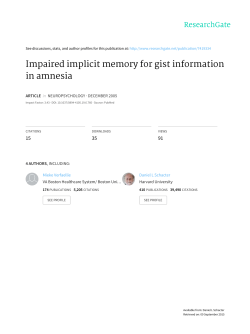 Impaired implicit memory for gist information in amnesia