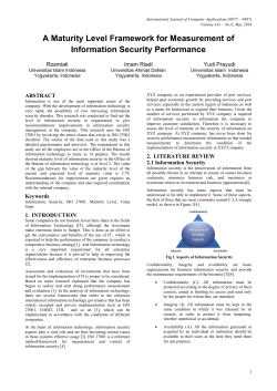 A Maturity Level Framework for Measurement of Information Security