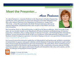 Meet the Presenter&hellip; - Oregon State chemistry