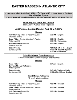 EASTER MASSES IN ATLANTIC CITY