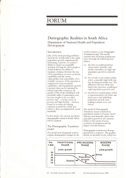 Demographic Realities in South Africa