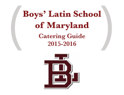 Catering Guide - The Boys` Latin School of Maryland