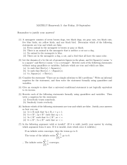 MATH117 Homework 3: due Friday, 19 September Remember to