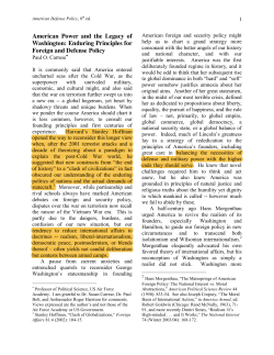 American Power and the Legacy of Washington: Enduring