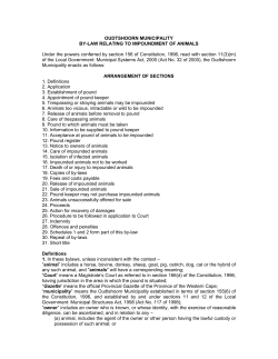 Impoundment of Animals By-Law