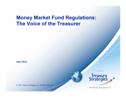 Money Market Fund Regulations: The Voice of the Treasurer