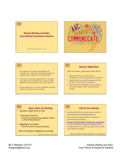 Shared Wribng and AAC: Core Words - AAC