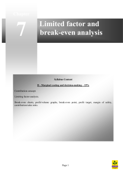 Limiting factor and break even analysis