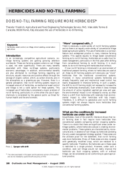 Herbicides and no-till Farming - Does no