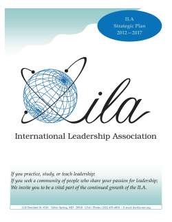 ILA`s Strategic Plan - International Leadership Association