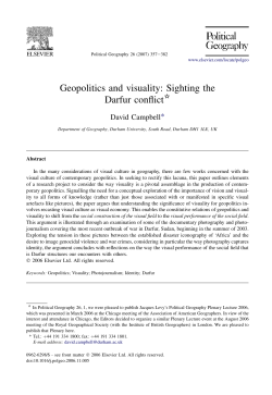 Geopolitics and visuality: Sighting the Darfur conflict
