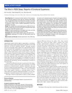 The Mind in REM Sleep: Reports of Emotional Experience
