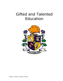 Julesburg Gifted and Talented Handbook