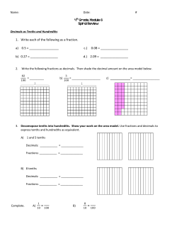 1. Write each of the following as a fraction. a) 0.5
