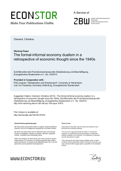 THE FORMAL-INFORMAL ECONOMY DUALISM IN A