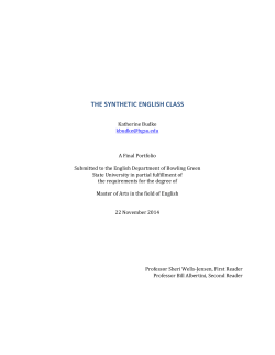 the synthetic english class - Bowling Green State University