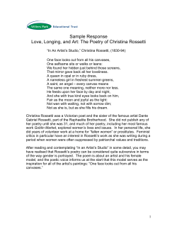 English Literature response 4 Christina Rossetti